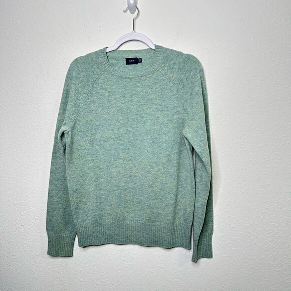 J Crew Factory Men’s Green Supersoft 100% Lambswool Pullover Sweater Size S - Picture 1 of 7